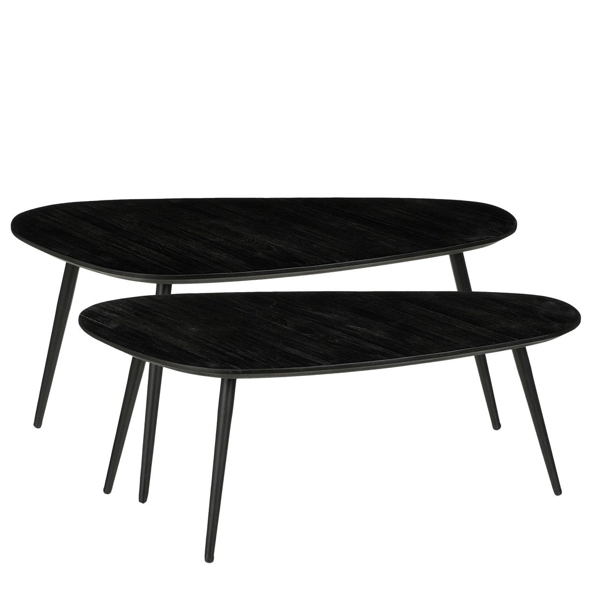 Bijzettafel Jailey Zwart – set van 2