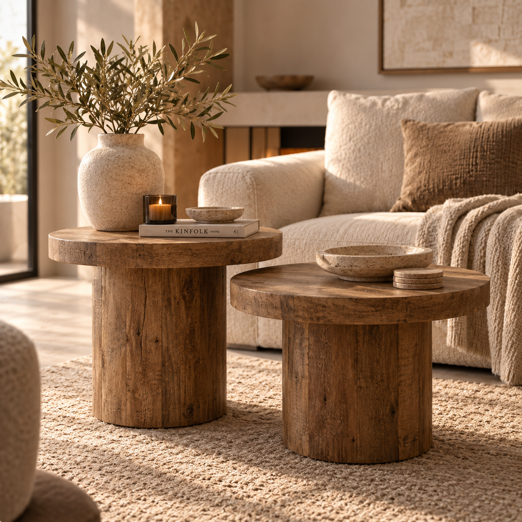 Bijzettafel Dane Bruin in warm Liore-Home interieur