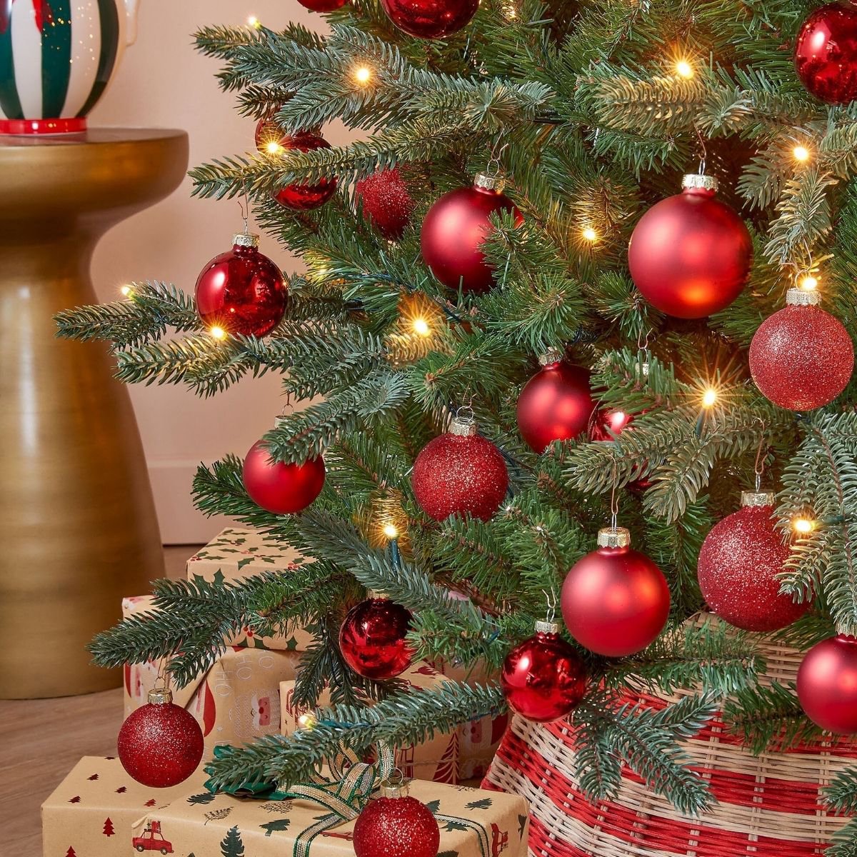 Glazen kerstballen Rood – set van 42