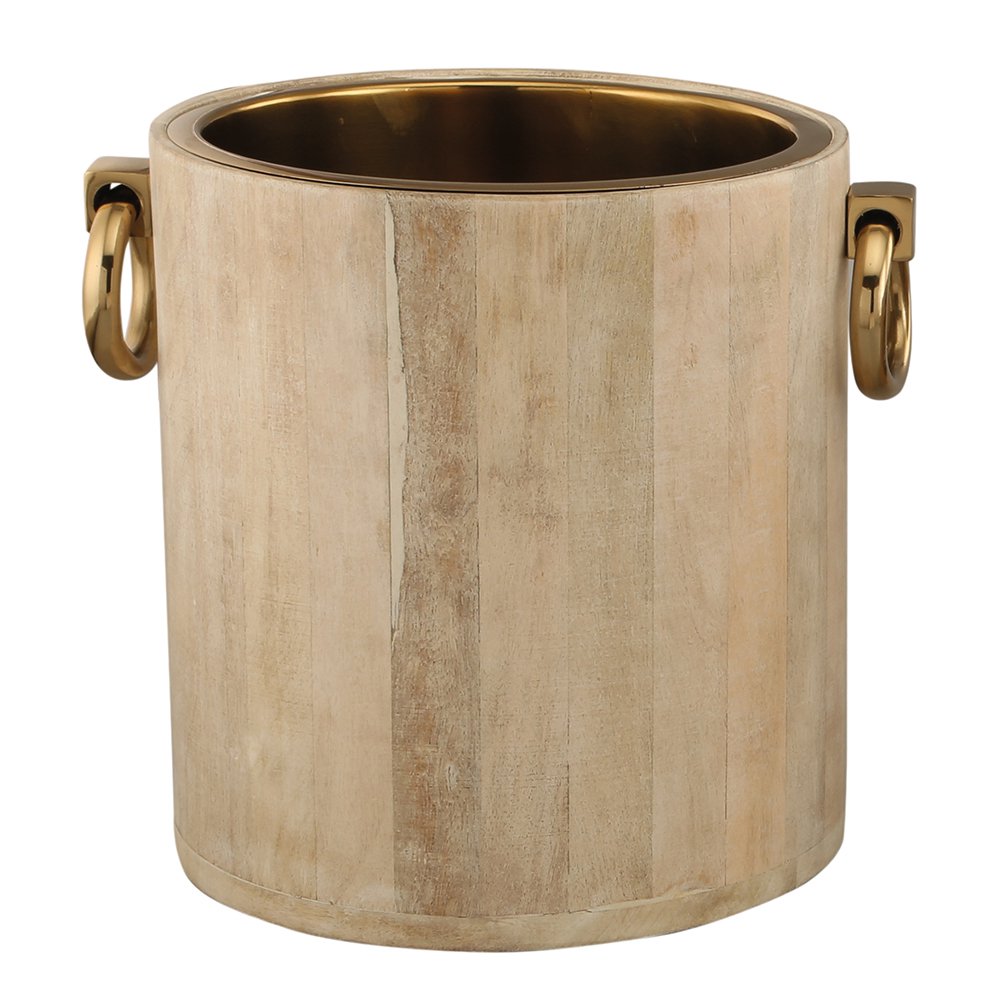 Champagne -emmer in wit goud metaalgoud 25x30x28cm