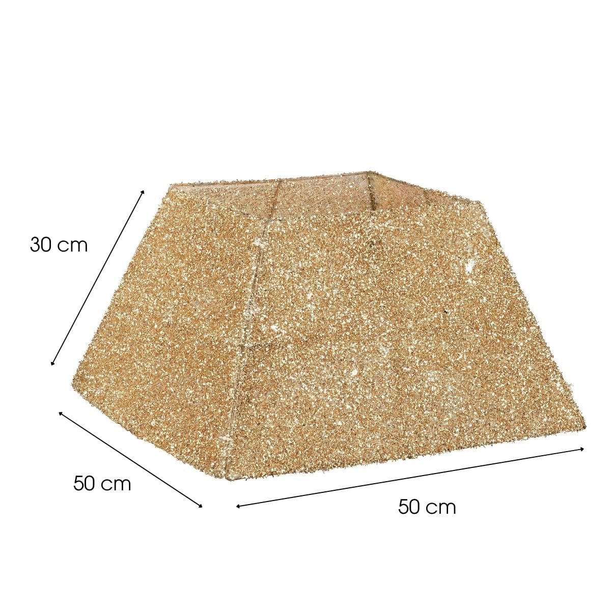 Kerstboomrok Goud – 50 × 50 × 30 cm (Polyester)