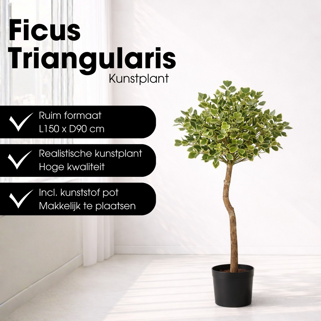 Kunstplant Ficus Triangularis Groen – 150 cm