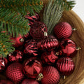 Onbreekbare kerstballen Donkerrood – set van 60