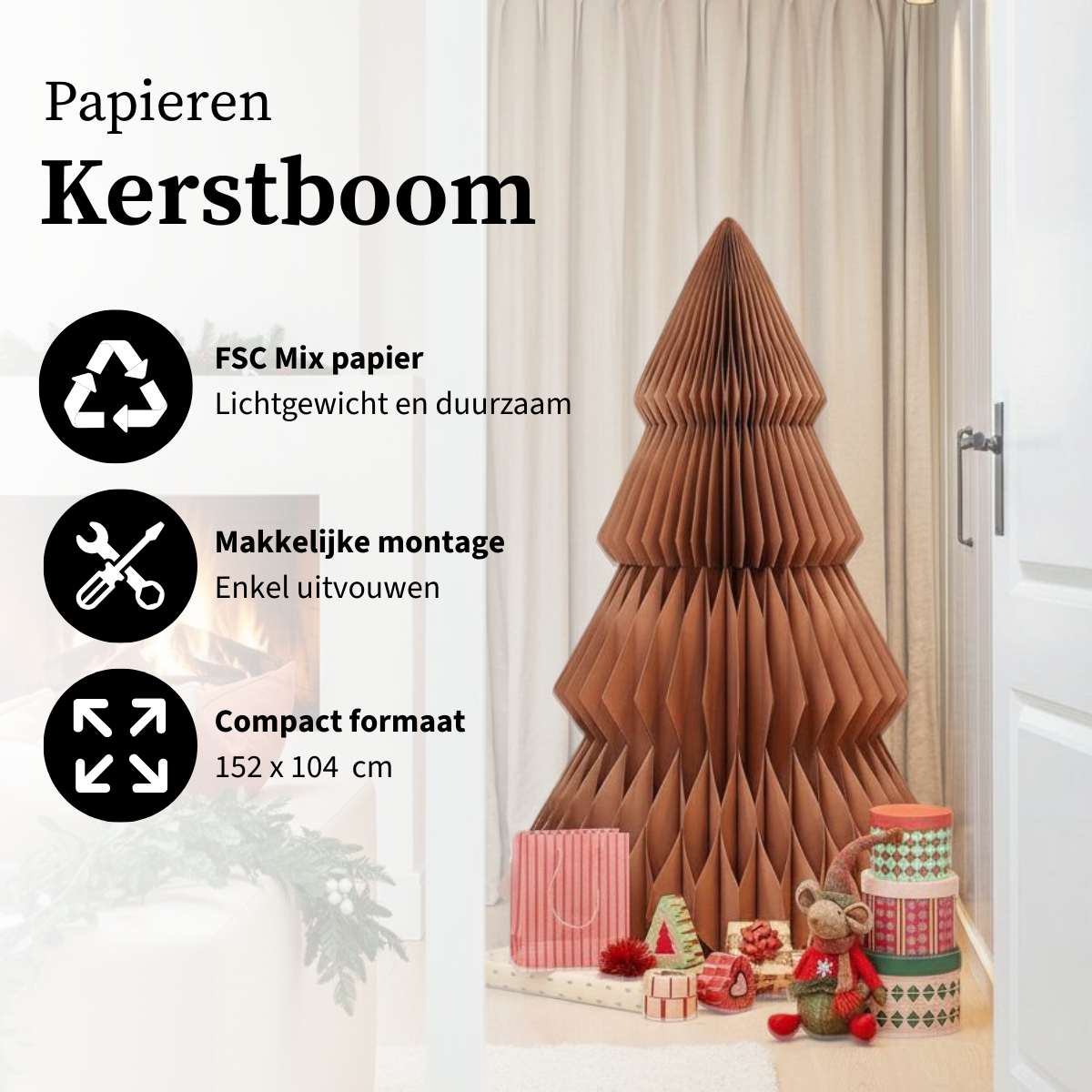 Decoratieve kerstboom Bruin