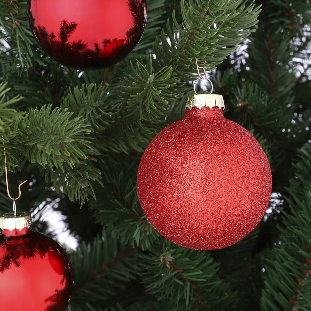 Glazen kerstballen Rood – set van 42