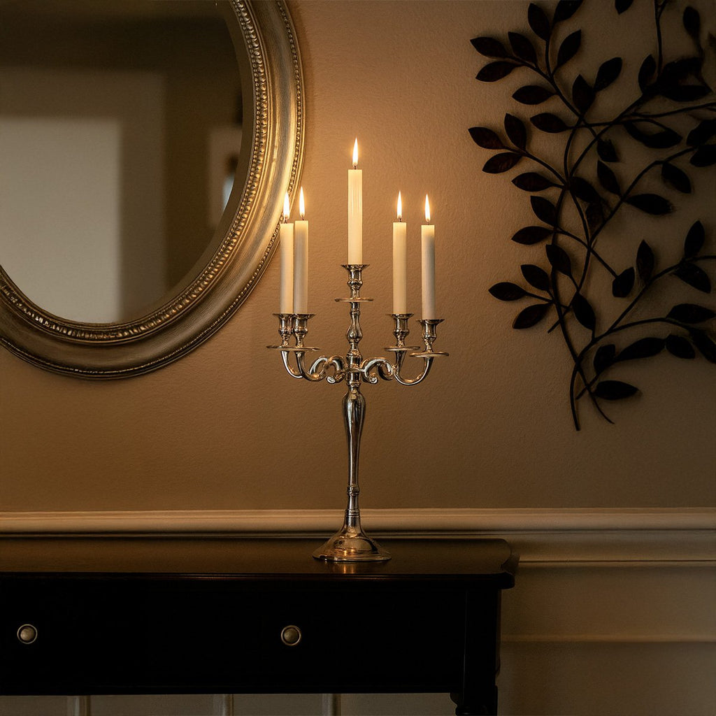 6 60 cm Silver Light Candle Holder