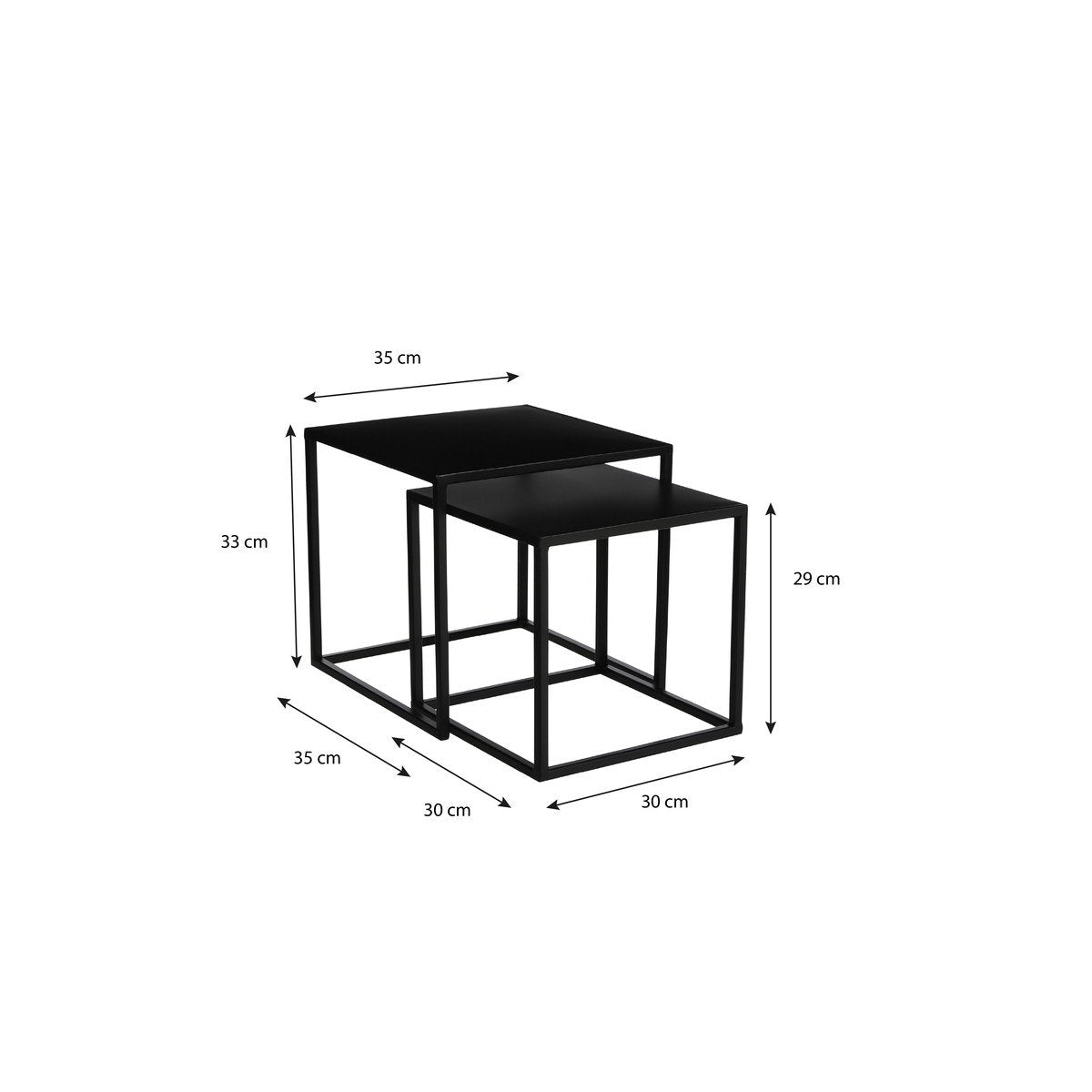 Bijzettafel Goa Zwart – H29 cm