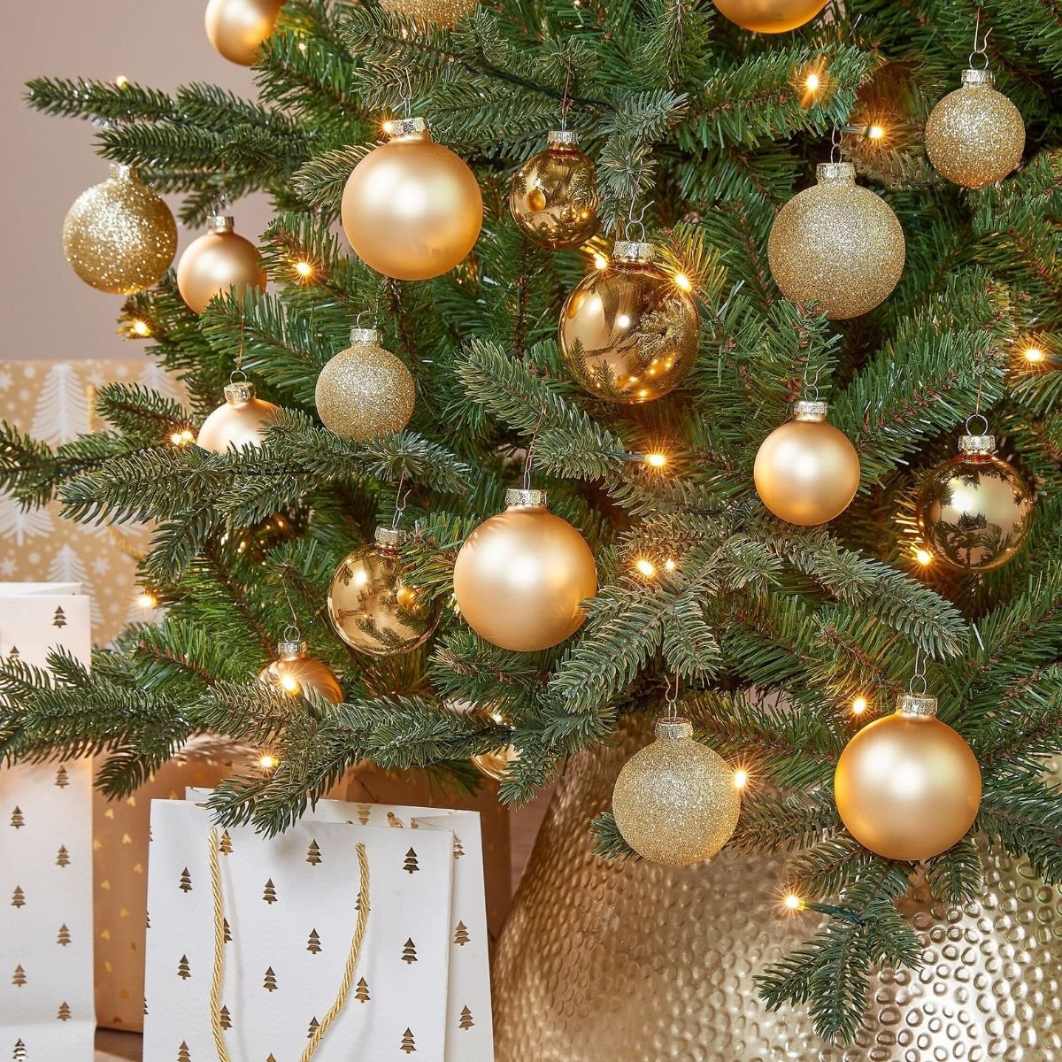 Glazen kerstballen Goud – set van 42