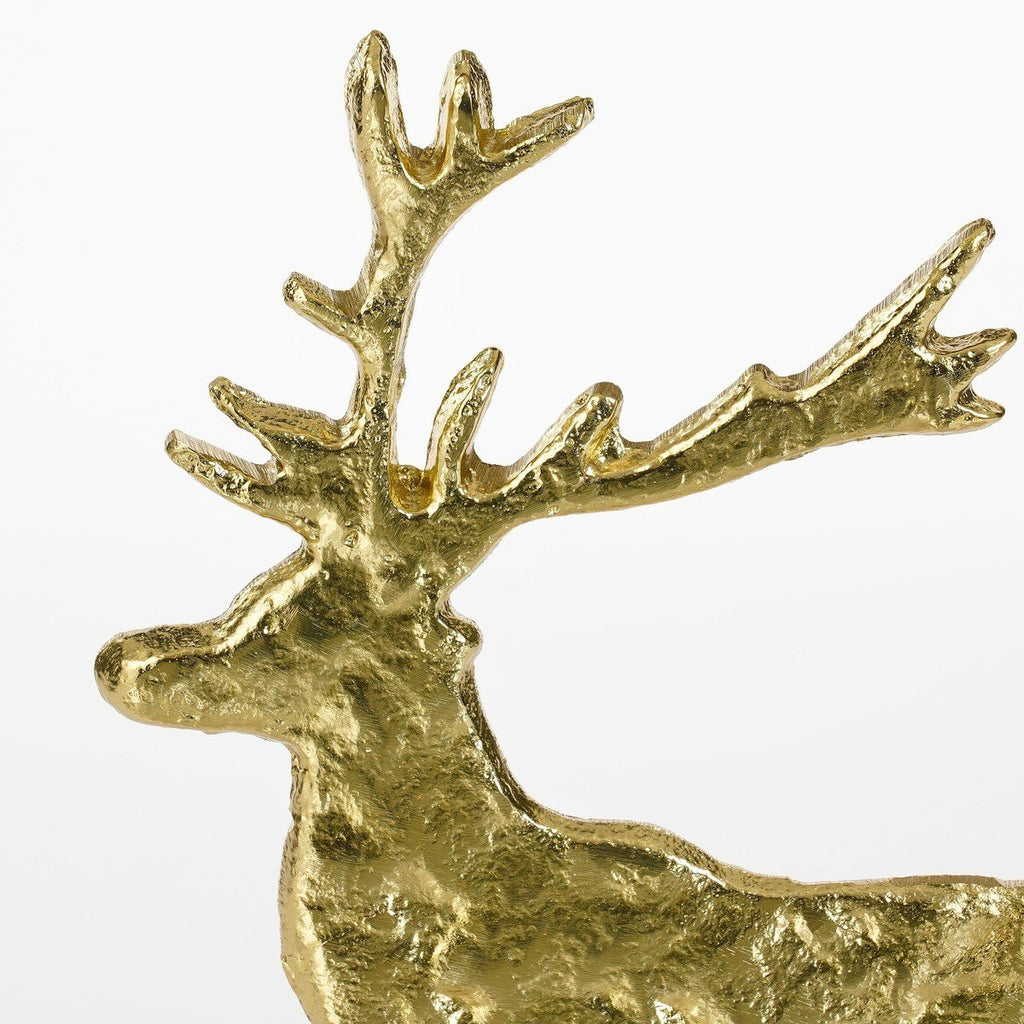 Decoratief rendier op marmeren voet – goud