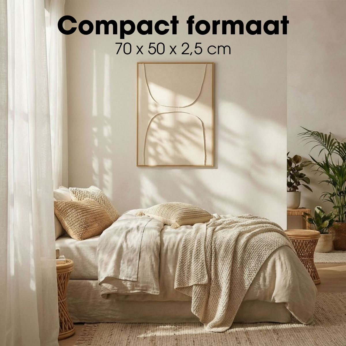 Wandpaneel Beige – 70 × 50 cm
