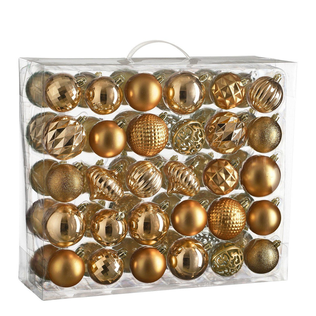 Onbreekbare kerstballen Koper – set van 60