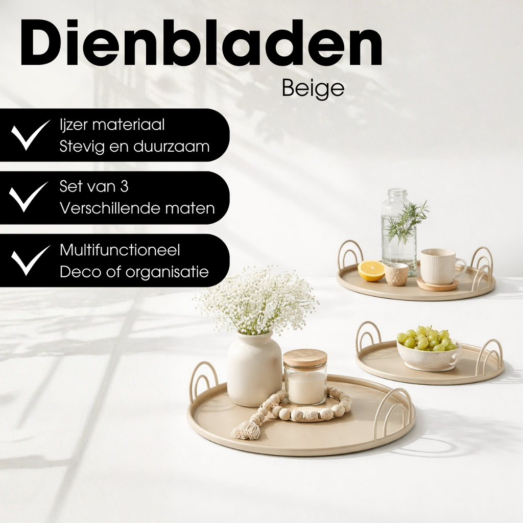 Decoratief dienblad Beige