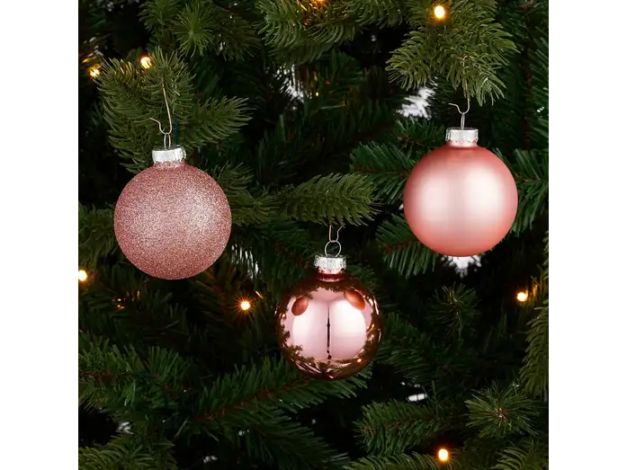 Glazen kerstballen Roze – set van 26 in kerstsfeer